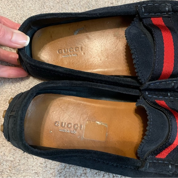 Gucci moccasins drivers loafers blue/red women’s size 38 1/2 - Picture 13 of 16